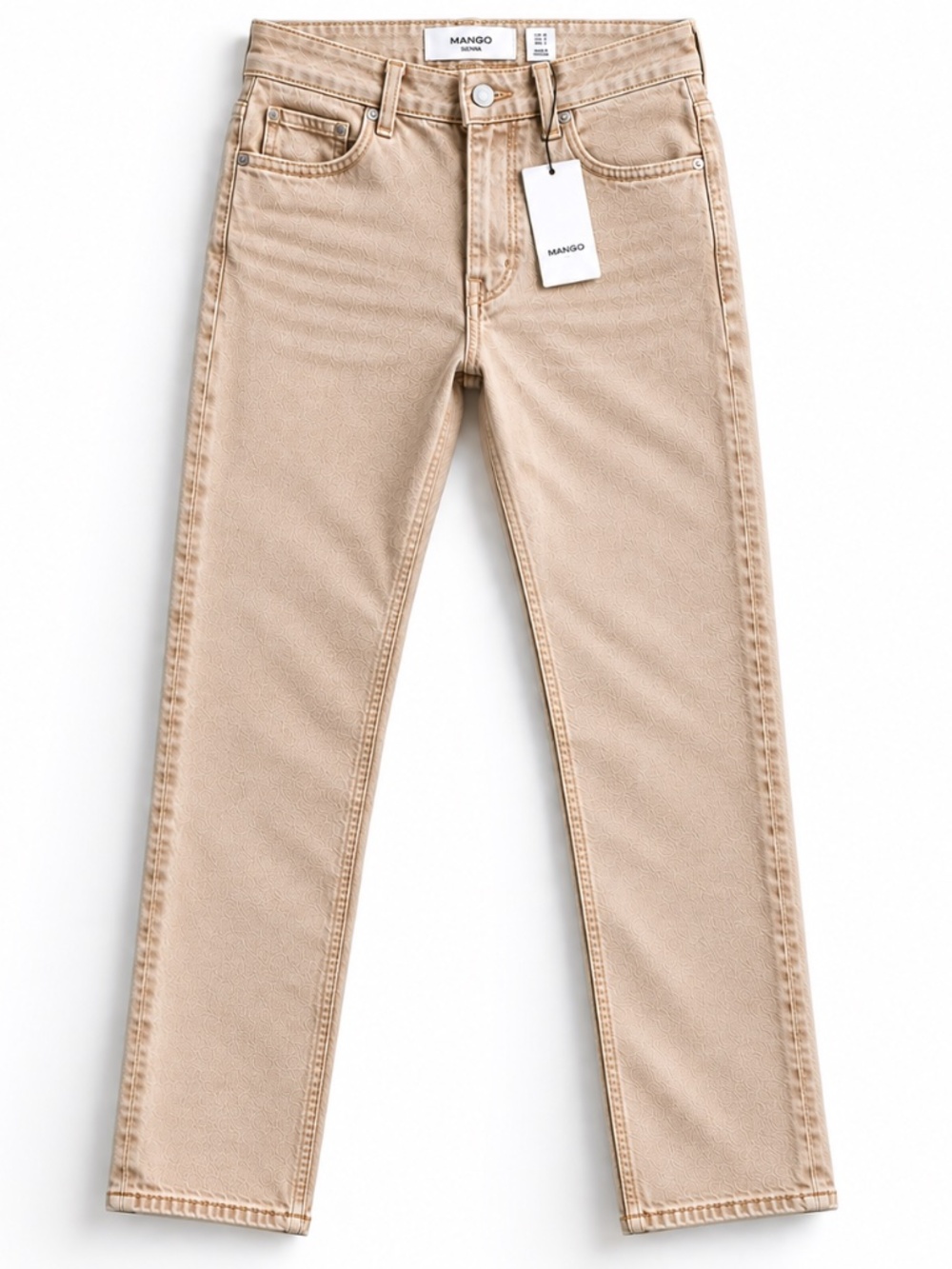 Mango Sienna High Waist Flare Jeans Tan Size 4 NWT